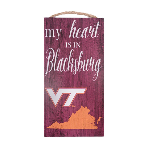 Virginia Tech My Heart is In Blacksburg 6x12 Wall Sign