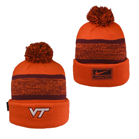 Virginia Tech Peak Cuff Pom Beanie by Nike