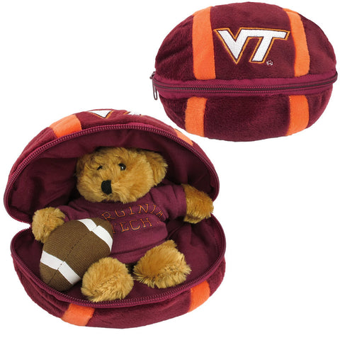 Virginia Tech Plush Football with Hidden Bear