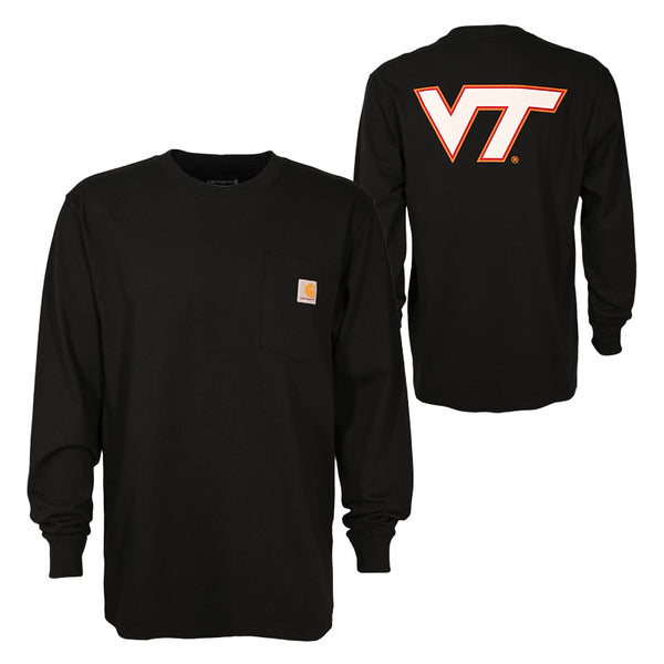 Virginia Tech Pocket Long-Sleeved T-Shirt: Black by Carhartt – Campus Emporium