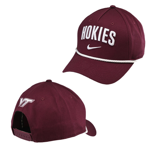 Virginia Tech Rise Pinch Panel Hokies Structured Rope Hat by Nike