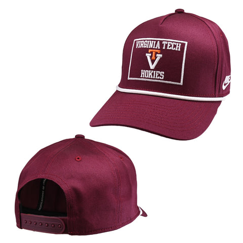 Virginia Tech Rise Pinch Panel Vault Logo Rope Hat: Maroon by Nike