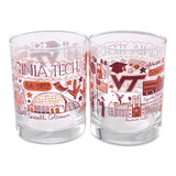 Virginia Tech Rocks Glasses by Julia Gash: Set of Two