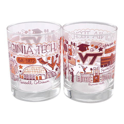 Virginia Tech Rocks Glasses by Julia Gash: Set of Two