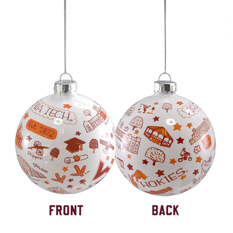 Virginia Tech Round Ball Ornament by Julia Gash
