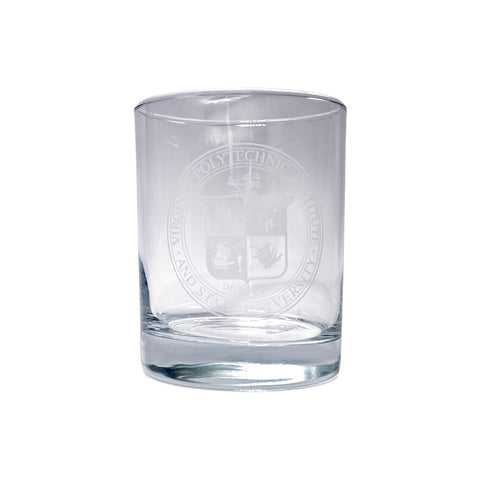 Virginia Tech Satin Frost Seal Rocks Glass