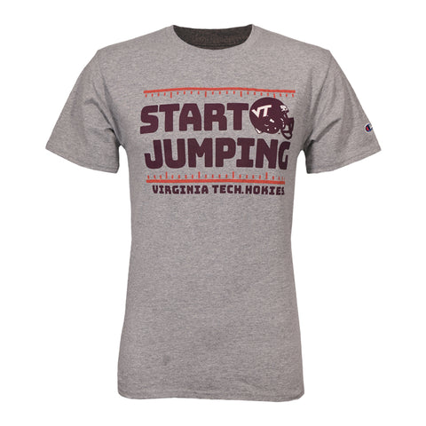 Virginia Tech Start Jumping T-Shirt: Oxford Gray by Champion