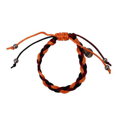 Virginia Tech Thick Braid Bracelet: Maroon and Orange