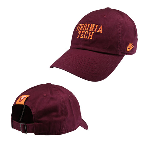 Virginia Tech Throwback Logo Fanwear Club Hat: Maroon by Nike