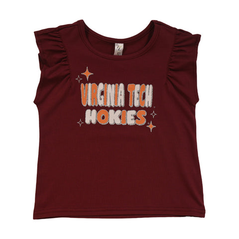 Virginia Tech Toddler Girls'  Hokies Glitter T-Shirt: Maroon
