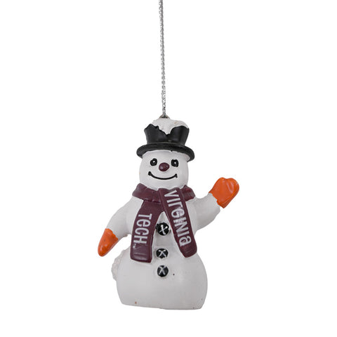 Virginia Tech Top Hat Snowman Ornament