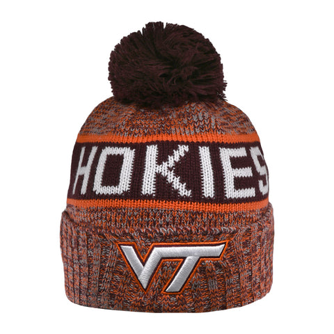 Virginia Tech Tri Color Hokies Pom Beanie by New Era