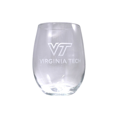 Virginia Tech University Logo Stemless Wine Glass