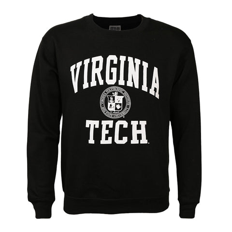 Virginia Tech University Seal Crewneck Sweatshirt: Black