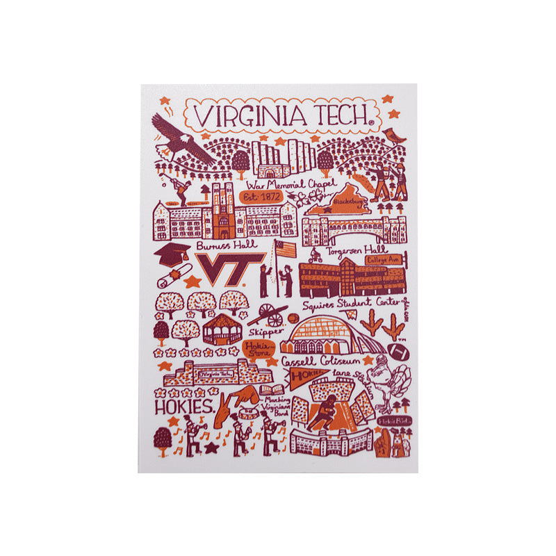 Virginia Tech Note Virginia Tech Vinyl Sticker by Julia Gash – Campus Emporium