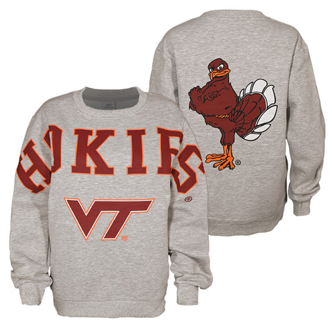 Virginia Tech Wide Print Hokies Crewneck Sweatshirt
