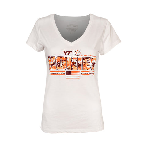 Virginia Tech Women's 2025 White Effect V-Neck T-Shirt