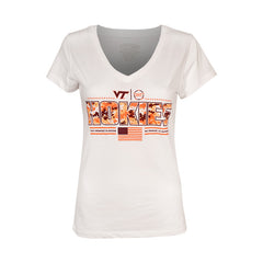 Virginia Tech Women's 2025 White Effect V-Neck T-Shirt – Campus