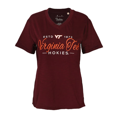 Virginia Tech Women's Alexis Script V-Neck T-Shirt: Maroon