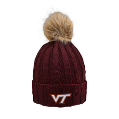Virginia Tech Women's Alps Knit Faux Fur Pom Beanie – Campus Emporium