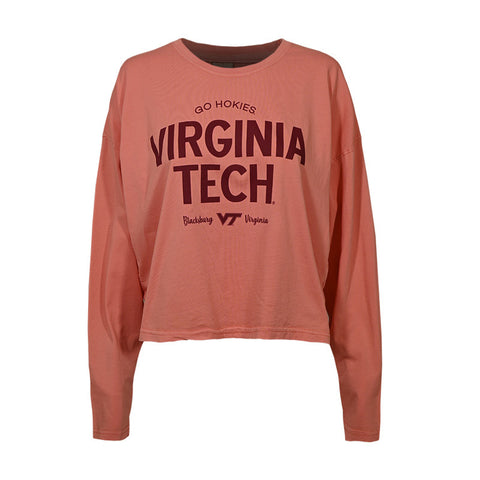 Virginia Tech Women's Bar Harbor Long-Sleeved T-shirt: Coral