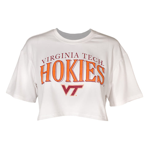 Virginia Tech Women's Boxy Crop T-Shirt: White