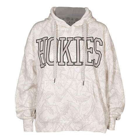 Virginia Tech Women's Camo Hood: Icy White