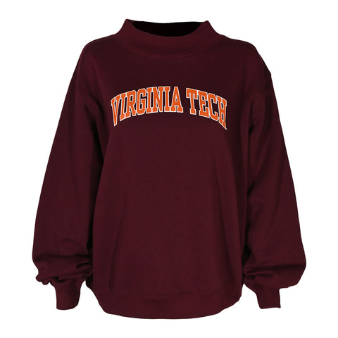 Virginia Tech Women's Classic Mock-Neck Sweatshirt: Maroon