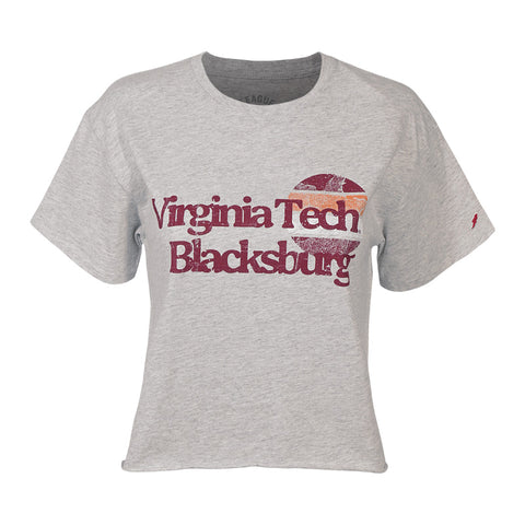 Virginia Tech Women's Clothesline Crop T-Shirt: Ash