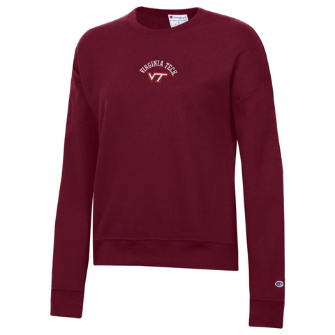 Virginia Tech Women's Core Crew Sweatshirt: Maroon by Champion