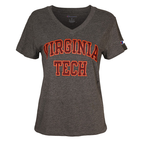 Virginia Tech Women's Core V-Neck T-Shirt: Granite by Champion – Campus Emporium