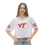 Virginia Tech Women's Field Goal Crop Jersey: White2