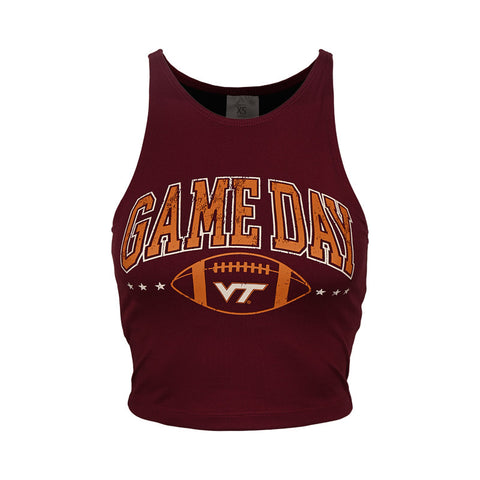 Virginia Tech Women's First Down Crop Top: Maroon