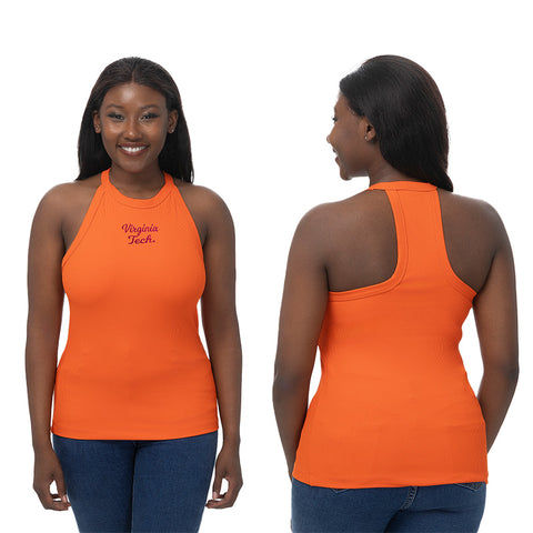 Virginia Tech Women's High Neck Tank: Orange