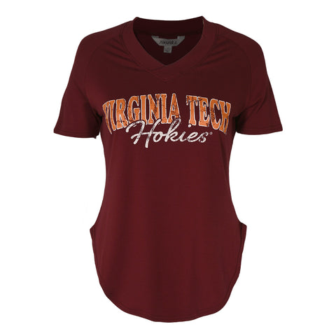 Virginia Tech Women's Hokies V-Neck T-Shirt: Maroon