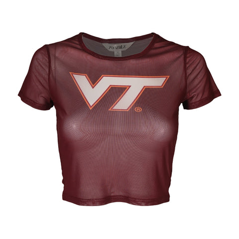 Virginia Tech Women's Mesh Baby T-shirt: Maroon