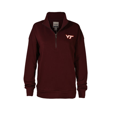 Virginia Tech Women's Relaxed Everlee 1/4 Zip: Maroon by Gear