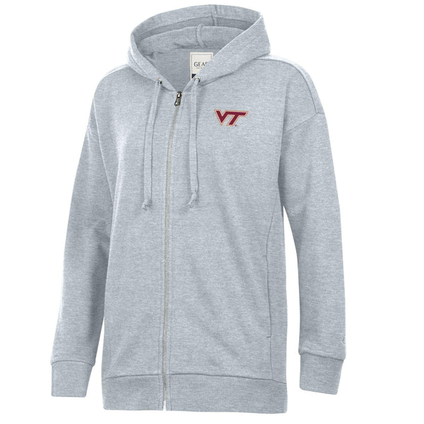Virginia Tech Women's Relaxed Everlee Full Zip: Oxford Heather by Gear – Campus