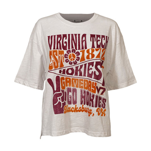 Virginia Tech Women's Rock and Roll Slub T-Shirt: White