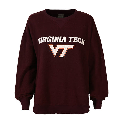 Virginia Tech Women's Sideline Crew Sweatshirt: Maroon