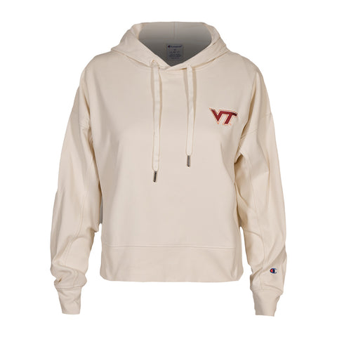 Virginia Tech Women's Sueded Hooded Pullover: Ivory by Champion