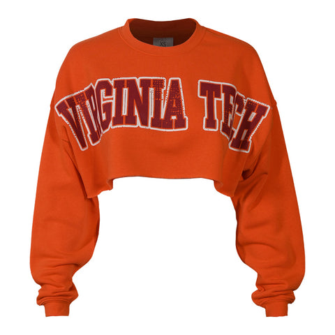 Virginia Tech Women's Uber Cropped Crew: Orange