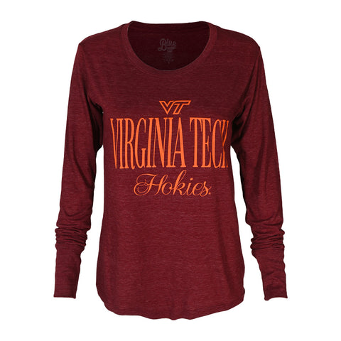 Virginia Tech Women's University Logo Long-Sleeved T-shirt: Maroon