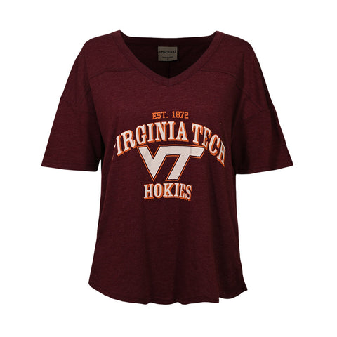 Virginia Tech Women's V-Happy Jersey: Maroon