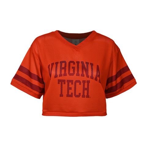 Virginia Tech Women's V-Neck Mesh Jersey: Orange