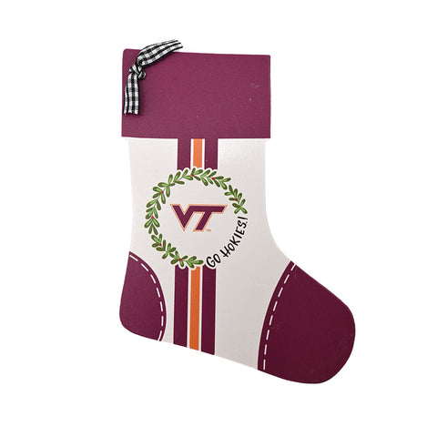 Virginia Tech Wooden Stocking Ornament