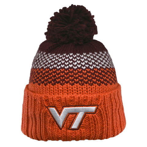 Virginia Tech Youth Fade Pom Beanie by New Era