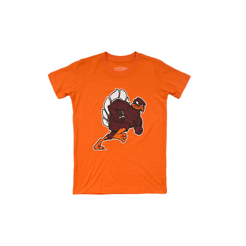 Virginia Tech Youth Football HokieBird T-Shirt: Orange