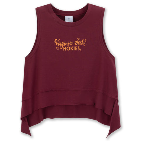 Virginia Tech Youth Girl's Flowy Tank: Maroon