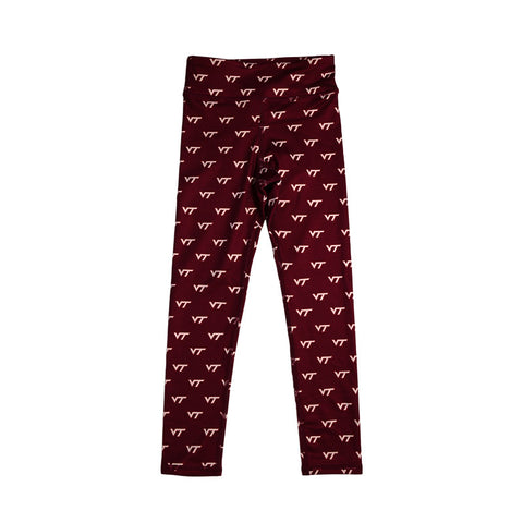 Virginia Tech Youth Girl's Leggings: Maroon